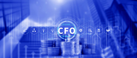 CFO, CFO digital technology concept. Internet, business and finance, strategy office work....