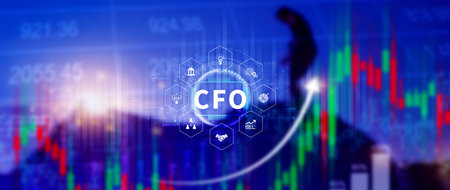 CFO, CFO digital technology concept. Internet, business and finance, strategy office work....