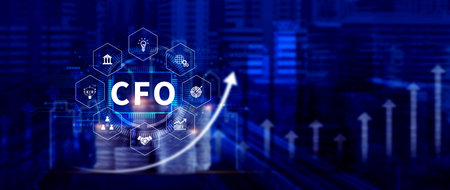 CFO, CFO digital technology concept. Internet, business and finance, strategy office work....