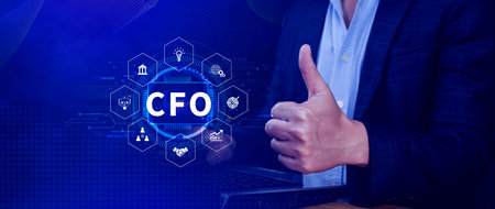 CFO, CFO digital technology concept. Internet, business and finance, strategy office work....