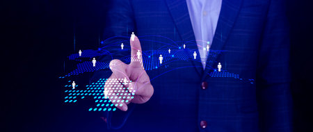 HR concept. Recruitment management, Relationship Management, global structure Human Resources HR...
