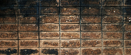 Old Laterite stone brick wall background. Porous and fine grained background pattern, Texture...