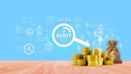 Business Audit concept. check and evaluate financial statement, Financial auditing concept, Audit And Fraud Investigationの写真素材