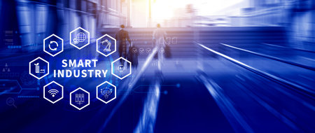 Smart industry, automation and optimisation concept on virtual. Business and modern technology...