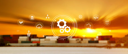 Automation and IOT Software Technology Process System Business concept. Improving productivity,...