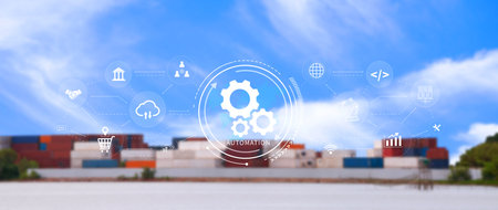 Automation and IOT Software Technology Process System Business concept. Improving productivity,...