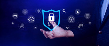 Zero trust and security concept. Business security network and private data, Cybersecurity zero...