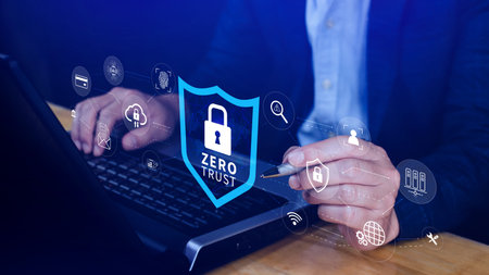 Zero trust and security concept. Business security network and private data, Cybersecurity zero...