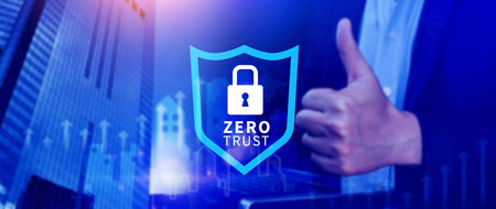 Zero trust and security concept. Business security network and private data, Cybersecurity zero...