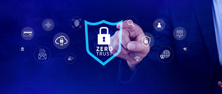 Zero trust and security concept. Business security network and private data, Cybersecurity zero...