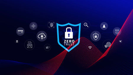 Zero trust and security concept. Business security network and private data, Cybersecurity zero...