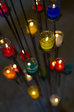 Colorful aromatherapy candleの写真素材