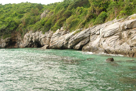 sea and cliff on Sichang island , Thailandの写真素材