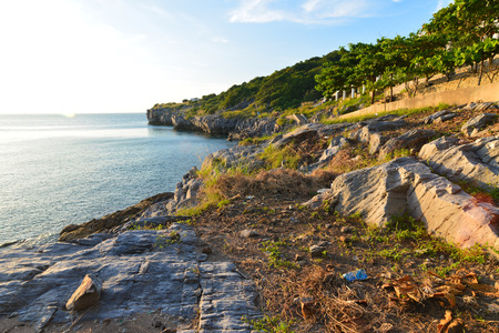 Sunset at Laem Vashiravu, koh sichang,chon buriの写真素材