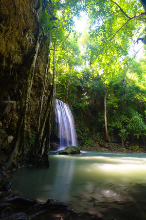 Erawan Waterfall, Kanchanaburi, Thailand (water, waterfall, forest)の写真素材