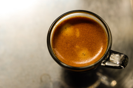 Espresso with gold cream coffee.の写真素材