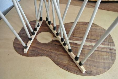 Bracing guitar top, luthierの写真素材