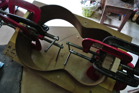 Tailpiece guitar, luthierの写真素材