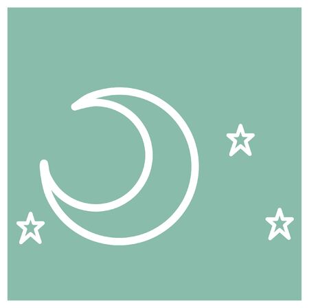 Moon and Star, Bed time iconのイラスト素材