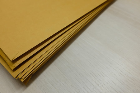 Folder paper on the desk in office.