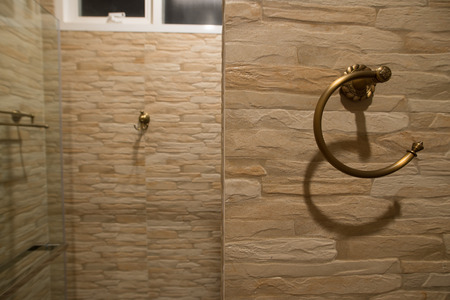 Brass towel hanger.の写真素材