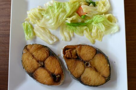 Fried Mackerel with Fish Sauceの写真素材