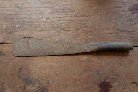 Chopper knife on wooden background.の写真素材