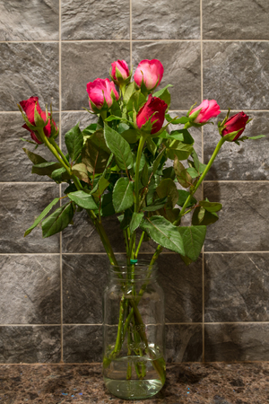 Roses in vase., Valentines day gift.の写真素材