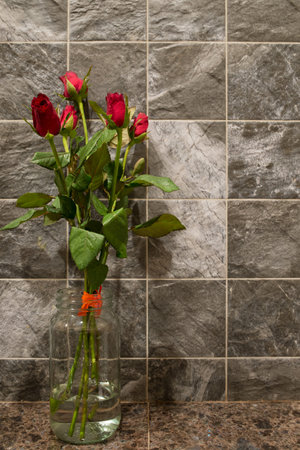 Roses in vase., Valentines day gift.の写真素材