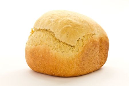 fresh hot homemade bread on a white background
