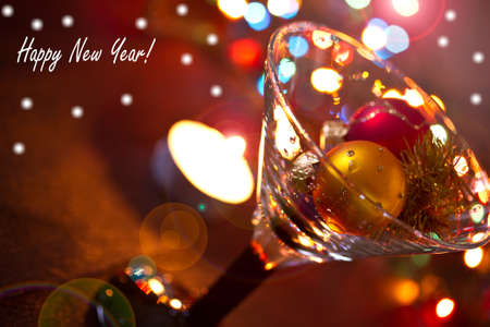 glass balls with New Yearの写真素材