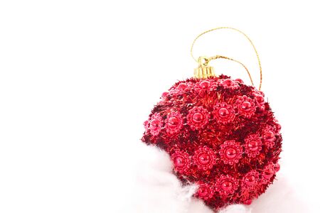 Beautiful bright Christmas toy on a white backgroundの写真素材
