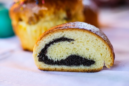 delicious homemade sweet roll with poppy seedsの写真素材