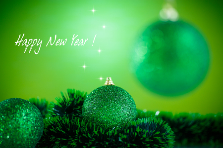 Christmas ball and decoration on abstract backgroundの写真素材