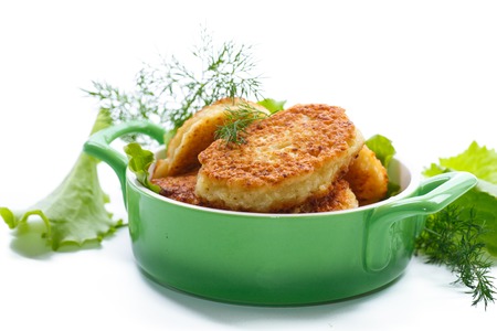 vegetable cutlets with cabbage on a plateの写真素材