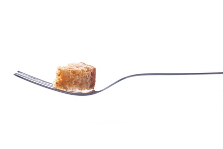 grain toast with a forkの写真素材