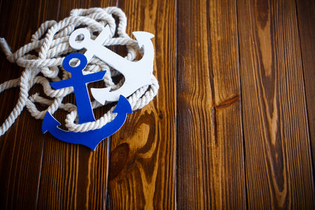 Wooden decorative anchor