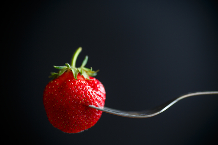 ripe red strawberriesの写真素材