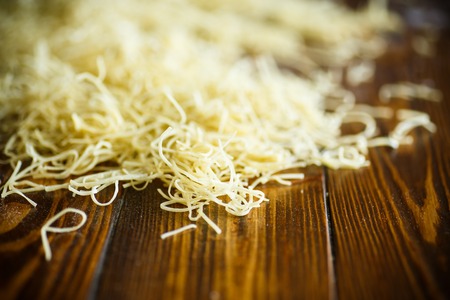 Homemade egg noodlesの写真素材