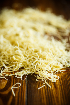 Homemade egg noodlesの写真素材