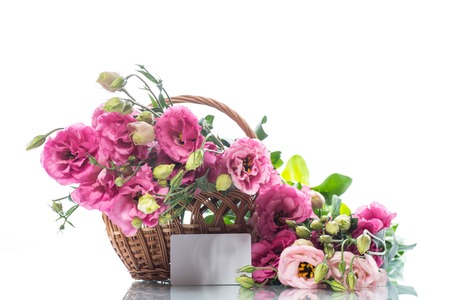 Beautiful bouquet of pink lisianthus flowersの写真素材