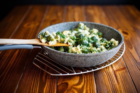 omelette with Brussels sproutsの写真素材