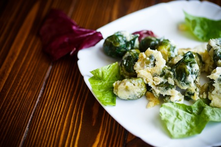 omelette with Brussels sproutsの写真素材