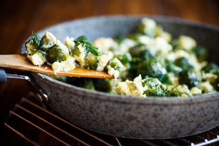 omelette with Brussels sproutsの写真素材