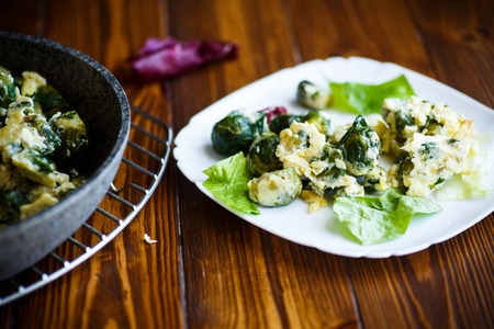 omelette with Brussels sproutsの写真素材