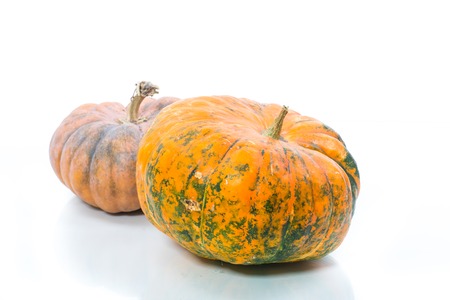 Fresh raw pumpkin isolated on white. Organic plantの写真素材
