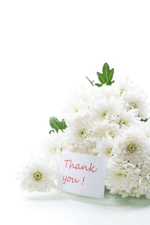 bouquet of white chrysanthemums isolated on a white backgroundの写真素材