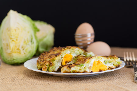 Fragrant Cabbage Cutlets with a Ruddy Crust.の写真素材