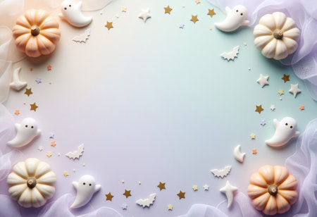 Pastel purple background with empty space for Halloween.の素材