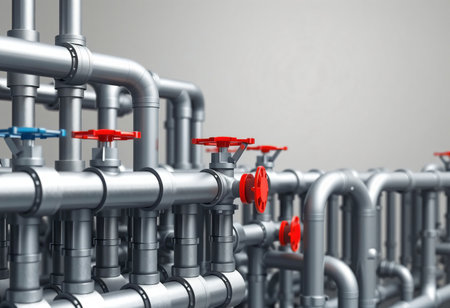 Industrial valve with precise pressure gauge for pipeline system.の素材